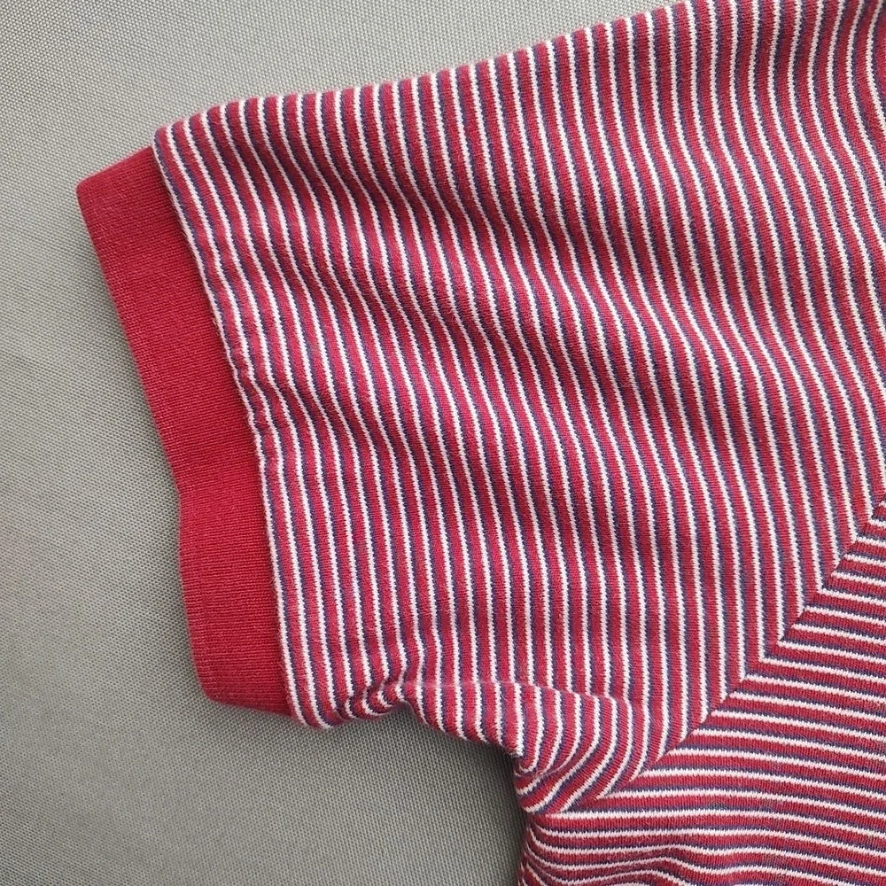 Vintage Polo by Ralph‎ Lauren Shirt Men's Large  Red Stripe Short Sleeve Cotton